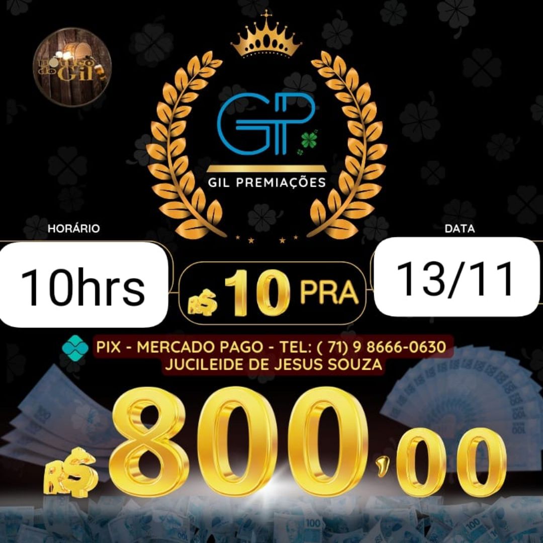 RIFA 10 PRA 800 BAHIA 13/11 10HORAS