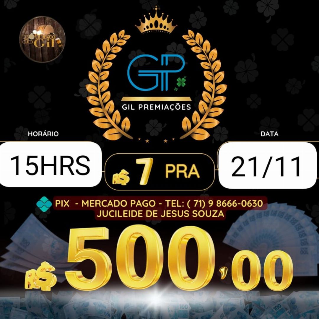 RIFA 7 PRA 500 15HORAS 21/11 BAHIA