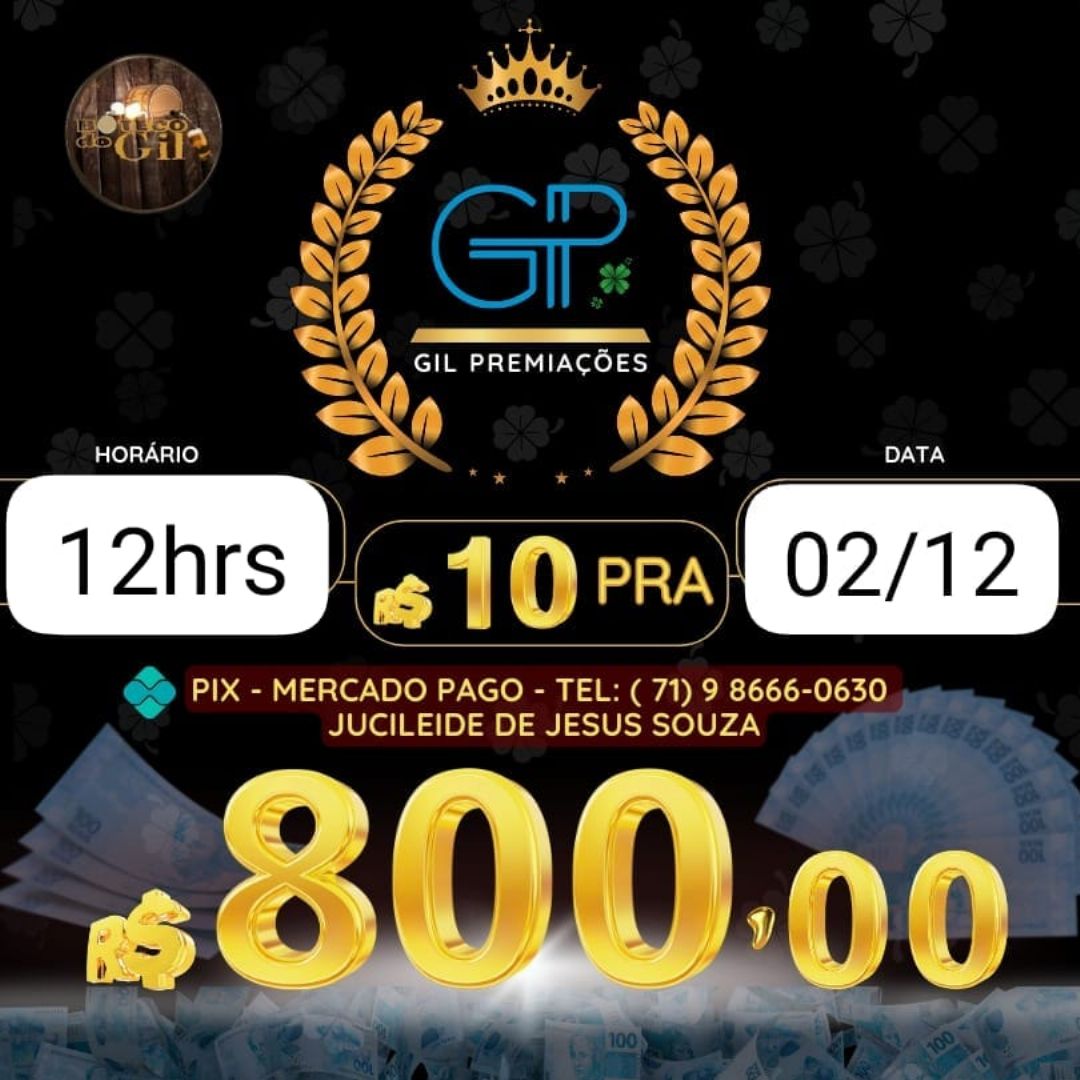 RIFA 10 PRA 800 BAHIA 02/12 12HORAS