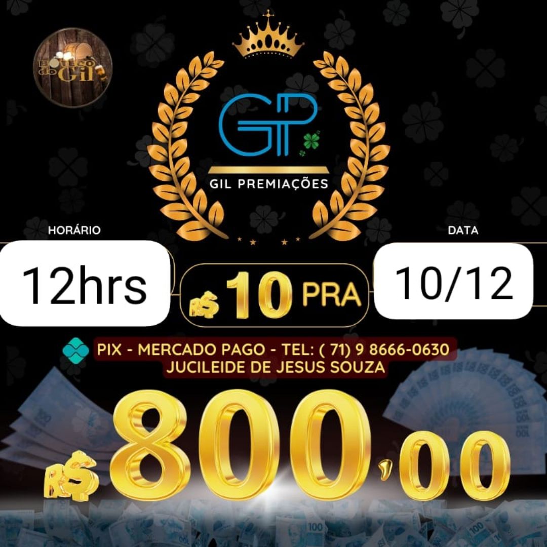 RIFA 10 PRA 800 BAHIA 10/12 12HORAS