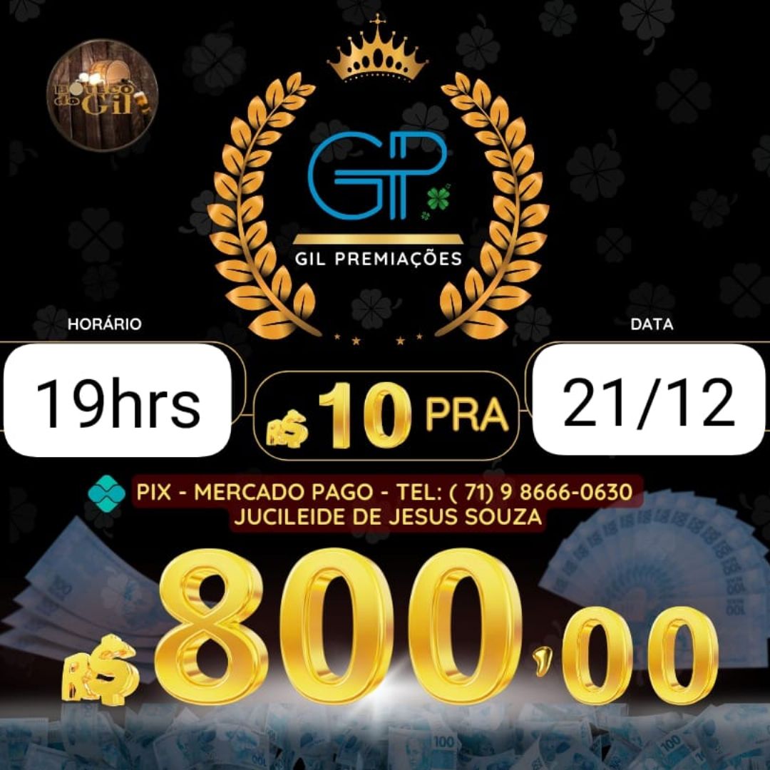 RIFA 10 PRA 800 BAHIA 21/12 19HORAS