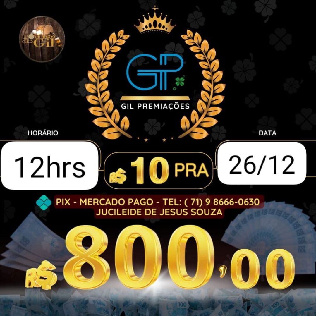 RIFA 10 PRA 800 BAHIA 26/12 12HORAS