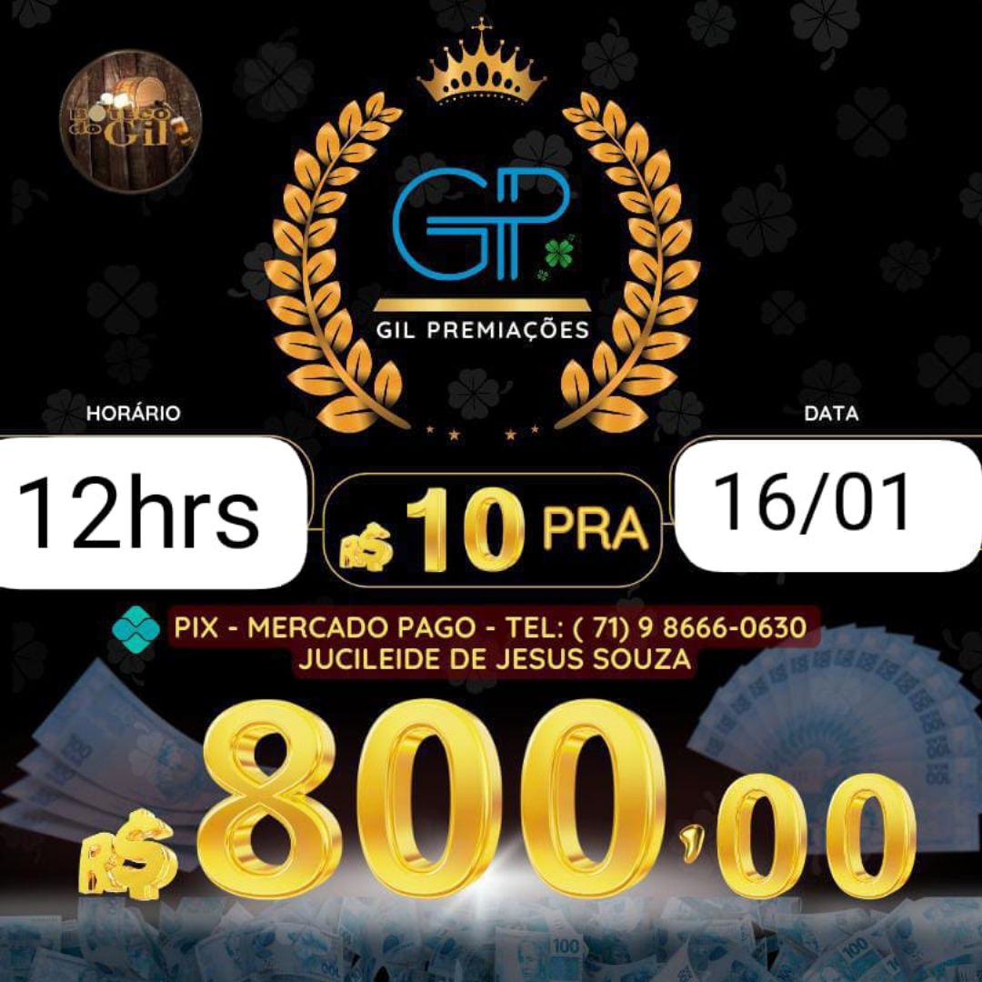 RIFA 10 PRA 800 BAHIA 16/01 12HORAS